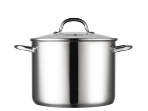 Rostfri gryta med glaslock 10 liter